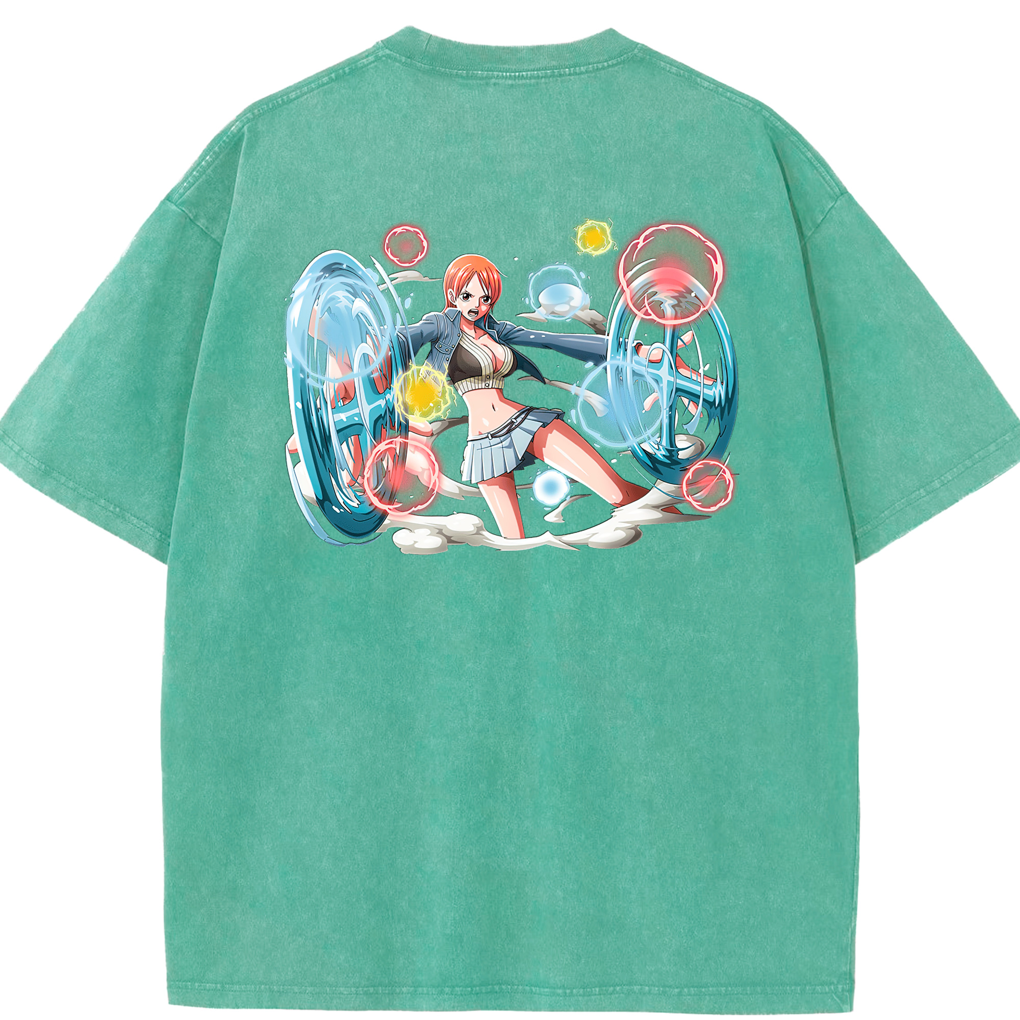 ワンピース ナミ ONE PIECE Nami 綿100% ヴィンテージ風 半袖Tシャツ（背面プリント）